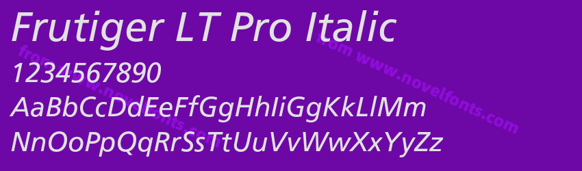 Frutiger LT Pro ItalicPreview Frutiger LT Pro ItalicPreview