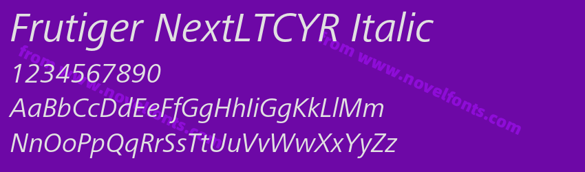 Frutiger NextLTCYR ItalicPreview