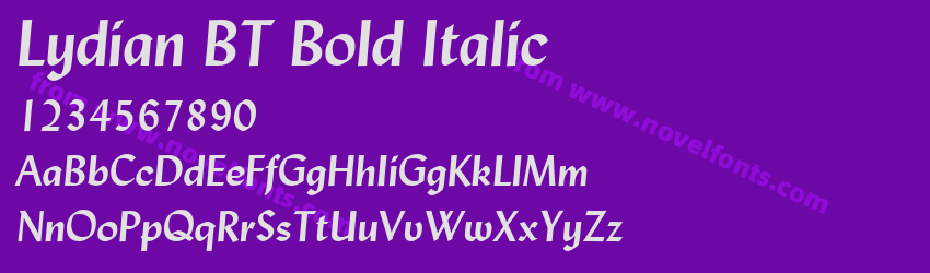 Lydian BT Bold ItalicPreview