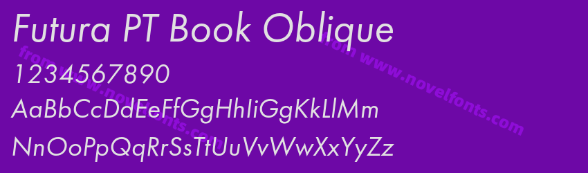 Futura PT Book ObliquePreview Futura PT Book ObliquePreview