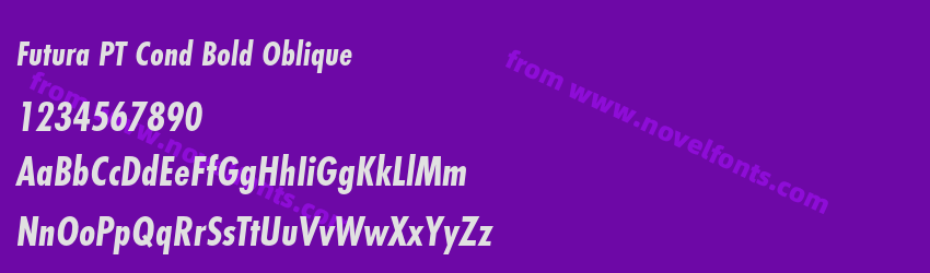 Futura PT Cond Bold ObliquePreview Futura PT Cond Bold ObliquePreview