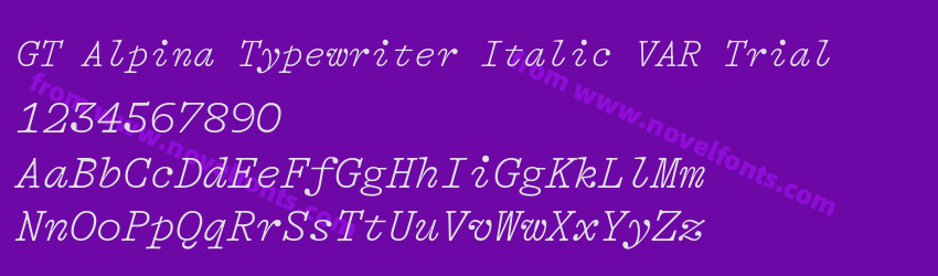 GT Alpina Typewriter Italic VAR TrialPreview GT Alpina Typewriter Italic VAR TrialPreview