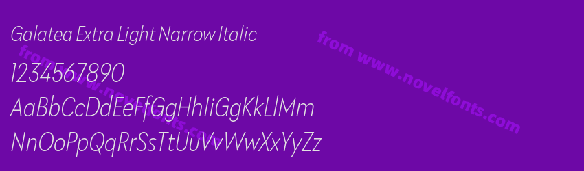 Galatea Extra Light Narrow ItalicPreview Galatea Extra Light Narrow ItalicPreview