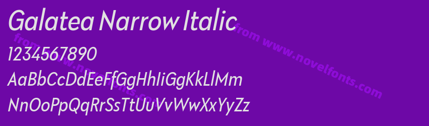 Galatea Narrow ItalicPreview Galatea Narrow ItalicPreview