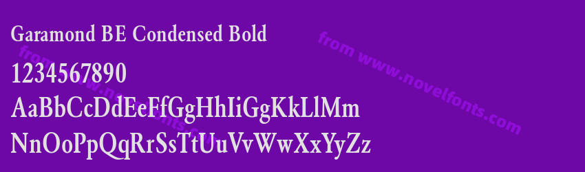 Garamond BE Condensed BoldPreview Garamond BE Condensed BoldPreview