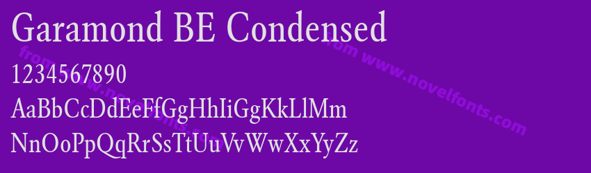 Garamond BE CondensedPreview