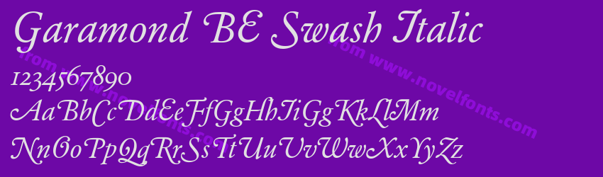 Garamond BE Swash ItalicPreview Garamond BE Swash ItalicPreview
