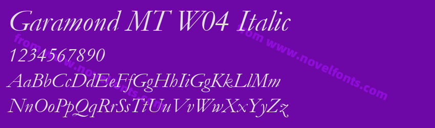 Garamond MT W04 ItalicPreview Garamond MT W04 ItalicPreview