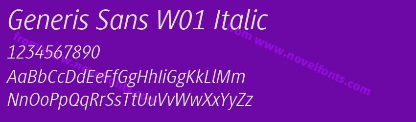 Generis Sans W01 ItalicPreview Generis Sans W01 ItalicPreview