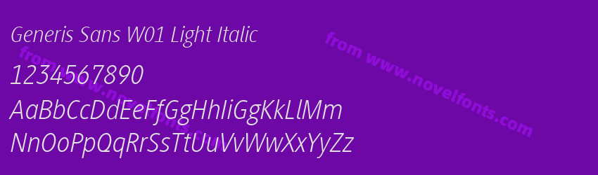 Generis Sans W01 Light ItalicPreview Generis Sans W01 Light ItalicPreview
