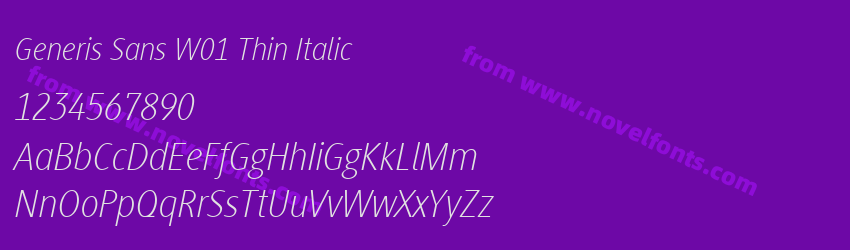 Generis Sans W01 Thin ItalicPreview Generis Sans W01 Thin ItalicPreview