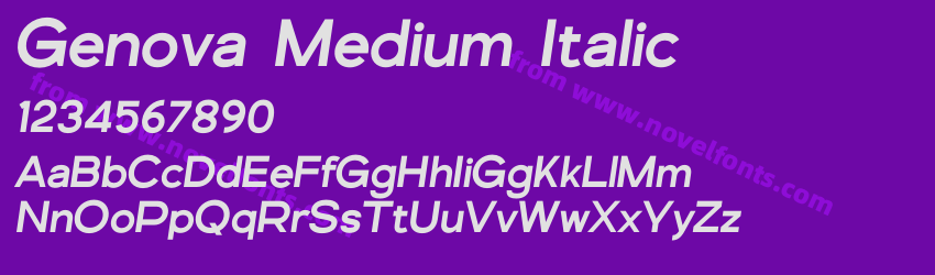 Genova Medium ItalicPreview Genova Medium ItalicPreview