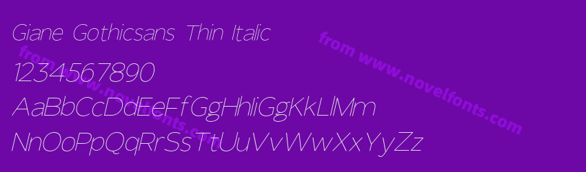 Giane Gothicsans Thin ItalicPreview Giane Gothicsans Thin ItalicPreview