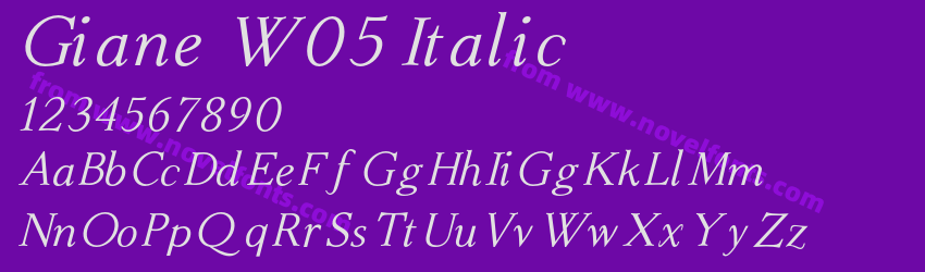 Giane W05 ItalicPreview Giane W05 ItalicPreview
