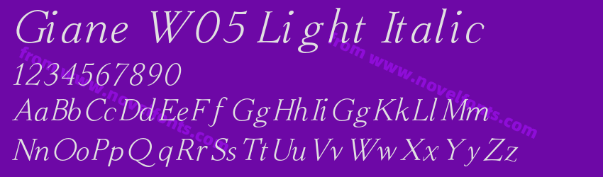 Giane W05 Light ItalicPreview Giane W05 Light ItalicPreview