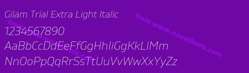 Gilam Trial Extra Light ItalicPreview Gilam Trial Extra Light ItalicPreview