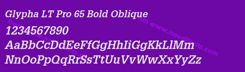 Glypha LT Pro 65 Bold ObliquePreview Glypha LT Pro 65 Bold ObliquePreview