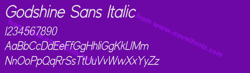 Godshine Sans ItalicPreview Godshine Sans ItalicPreview