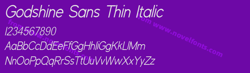 Godshine Sans Thin ItalicPreview Godshine Sans Thin ItalicPreview