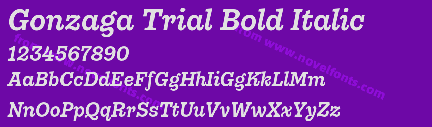Gonzaga Trial Bold ItalicPreview