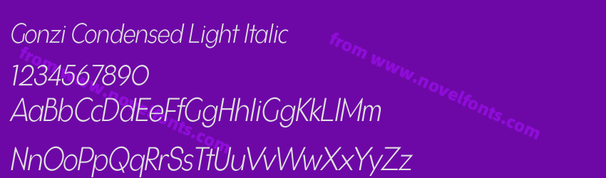 Gonzi Condensed Light ItalicPreview Gonzi Condensed Light ItalicPreview