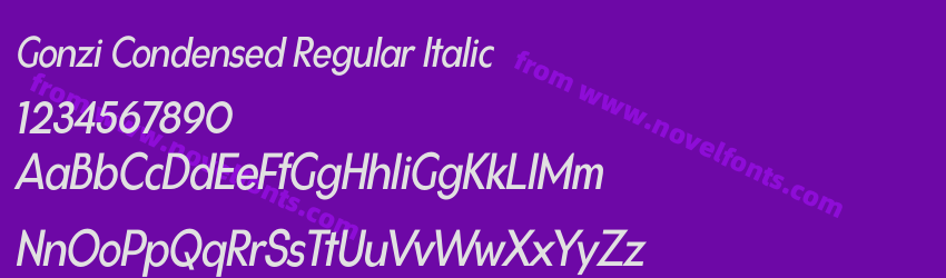 Gonzi Condensed Regular ItalicPreview Gonzi Condensed Regular ItalicPreview