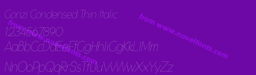 Gonzi Condensed Thin ItalicPreview Gonzi Condensed Thin ItalicPreview