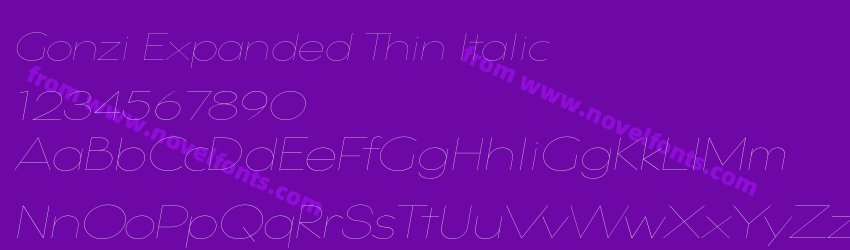 Gonzi Expanded Thin ItalicPreview Gonzi Expanded Thin ItalicPreview
