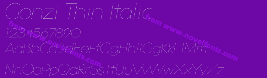 Gonzi Thin ItalicPreview Gonzi Thin ItalicPreview