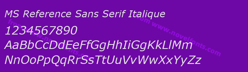 MS Reference Sans Serif ItaliquePreview