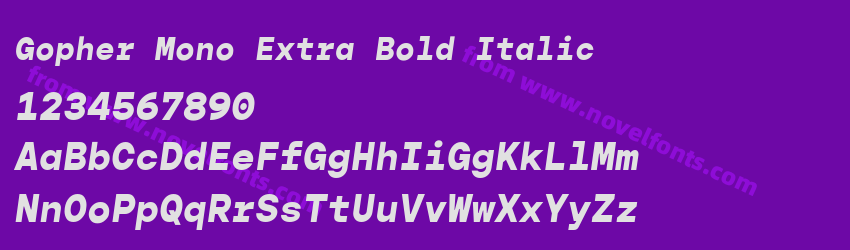 Gopher Mono Extra Bold ItalicPreview Gopher Mono Extra Bold ItalicPreview