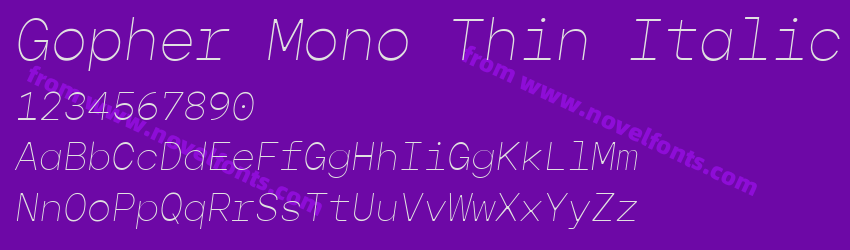 Gopher Mono Thin ItalicPreview