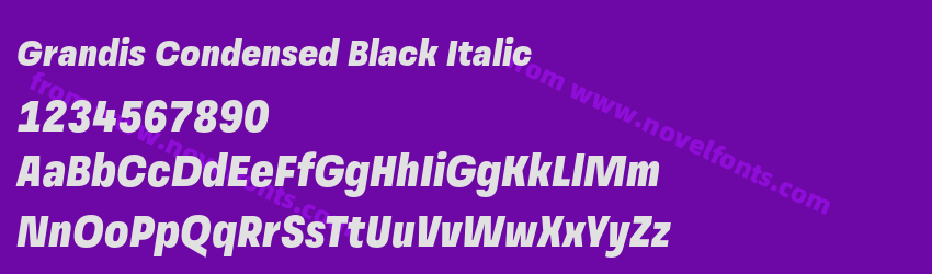 Grandis Condensed Black ItalicPreview Grandis Condensed Black ItalicPreview