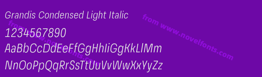 Grandis Condensed Light ItalicPreview Grandis Condensed Light ItalicPreview