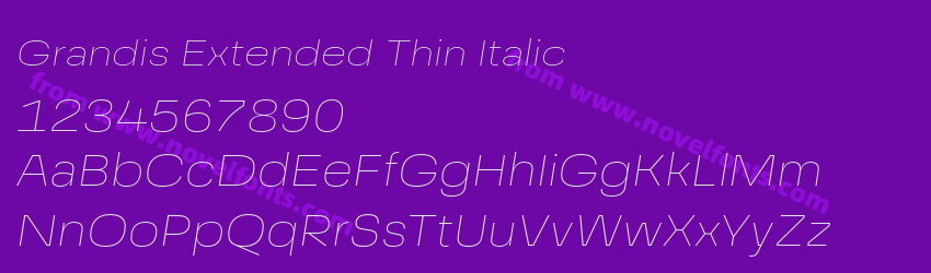 Grandis Extended Thin ItalicPreview Grandis Extended Thin ItalicPreview