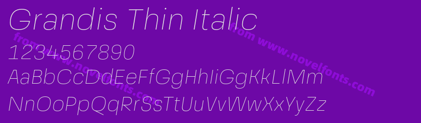 Grandis Thin ItalicPreview Grandis Thin ItalicPreview