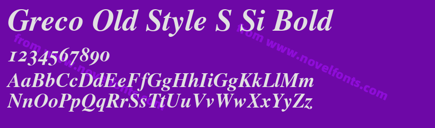 Greco Old Style S Si BoldPreview Greco Old Style S Si BoldPreview