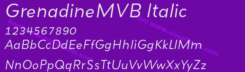 GrenadineMVB ItalicPreview GrenadineMVB ItalicPreview