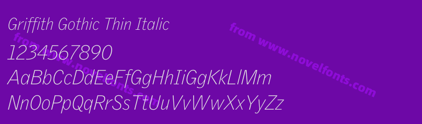 Griffith Gothic Thin ItalicPreview Griffith Gothic Thin ItalicPreview
