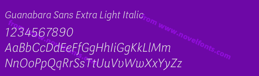 Guanabara Sans Extra Light ItalicPreview Guanabara Sans Extra Light ItalicPreview