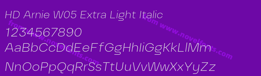 HD Arnie W05 Extra Light ItalicPreview HD Arnie W05 Extra Light ItalicPreview