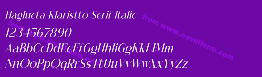 Haglueta Klaristto Serif ItalicPreview Haglueta Klaristto Serif ItalicPreview