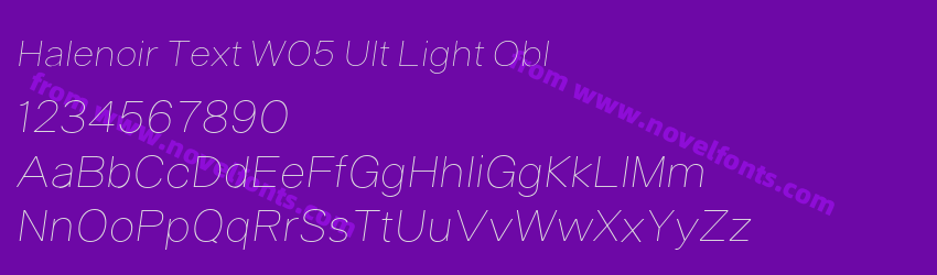 Halenoir Text W05 Ult Light OblPreview Halenoir Text W05 Ult Light OblPreview