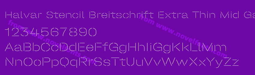 Halvar Stencil Breitschrift Extra Thin Mid GapPreview Halvar Stencil Breitschrift Extra Thin Mid GapPreview