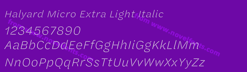 Halyard Micro Extra Light ItalicPreview Halyard Micro Extra Light ItalicPreview