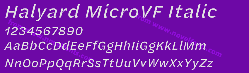 Halyard MicroVF ItalicPreview Halyard MicroVF ItalicPreview