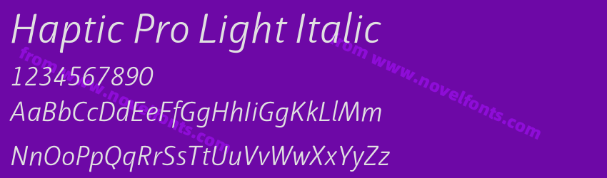 Haptic Pro Light ItalicPreview Haptic Pro Light ItalicPreview