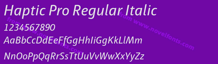 Haptic Pro Regular ItalicPreview Haptic Pro Regular ItalicPreview