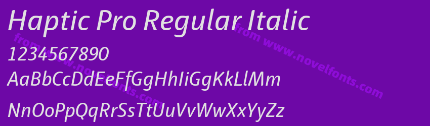Haptic Pro Regular ItalicPreview Haptic Pro Regular ItalicPreview