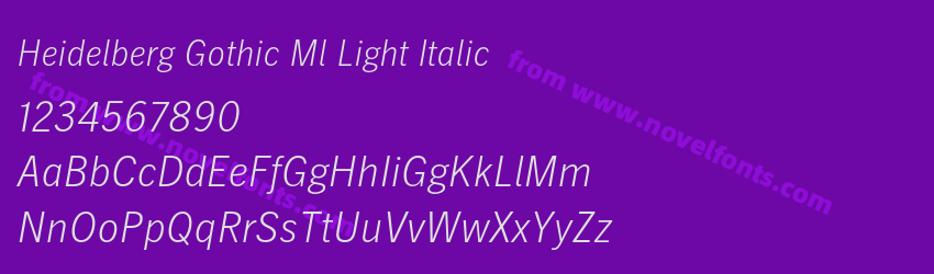 Heidelberg Gothic Ml Light ItalicPreview Heidelberg Gothic Ml Light ItalicPreview